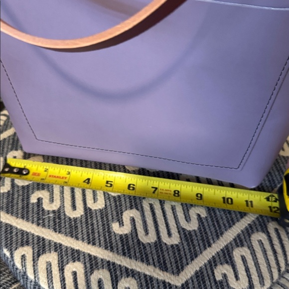 NWT Portland Leather Lavender Tote with Tan Handles Medium/Large FREE TASSEL - Picture 8 of 10